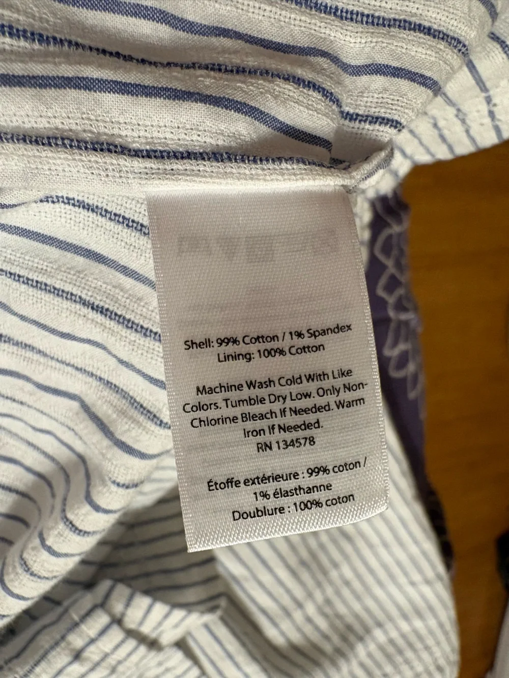 Vineyard Vines blue and white striped cotton dress, removable slip attached.
